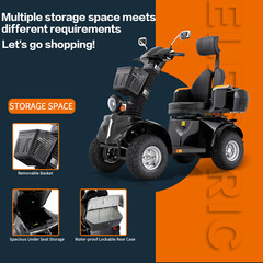 Four Wheel Fat Tire All Terrains 1000W 60V Electric Mobility Scooter for Seniors