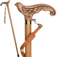 New Elegant Cane Walking Stick for Ladies Women Wooden carved Swallow Bird Light
