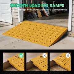 36″ x 24″ Shed Ramp – Yellow Loading Ramp 800LB Capacity Alloy Loading Dock Ramp