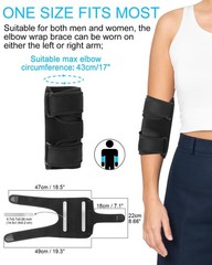 Elbow Brace with 2 Removable Metal Splint for Sleeping, Adjustable Cubital Tu…