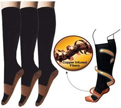 Copper Infused Compression Socks 20-30mmHg Pain Relief For Mens Womens Sport