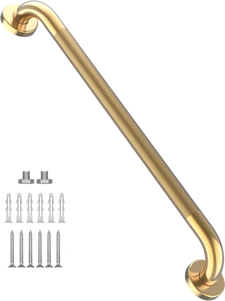 32″ anti Slip Shower Grab Gold Bathroom Grab Bar Knurled Bathroom Balance Bar