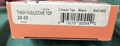 Venosan Black Compression Full Length Thigh Stocking 20-30 mmHg Closed Toe SZ L