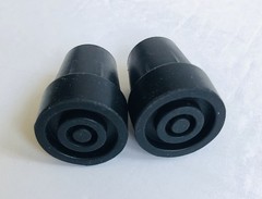 Harvy 1/2 In. Heavy Duty black rubber Replacement Cane Tip, 2 Pack , New
