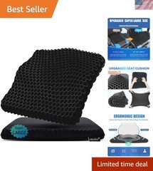 Ultimate Comfort Gel Seat Cushion – Large 19x18in for Long Sitting & Pain Relief