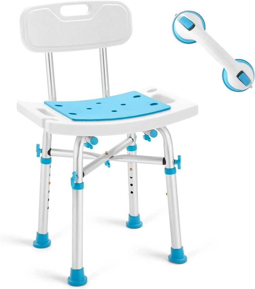 Health Line Massage Products Heavy Duty Shower Chair with Back 500lb, Bariatric