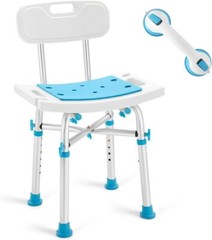 Health Line Massage Products Heavy Duty Shower Chair with Back 500lb, Bariatric