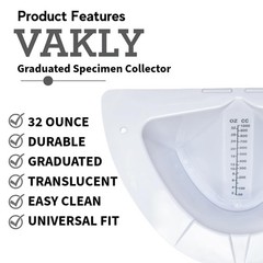 Graduated Specimen Collector Pans [Pack of 5] Toilet Nursing Hat for Urine, Vomi