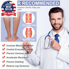 1Pair plus Size Compression Socks for Women Men Wide Calf 20-30Mmhg Extra Large