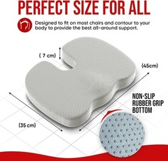 Ergonomic Memory Foam Office Cushion Hemorrhoid & Tailbone Support Seat Black