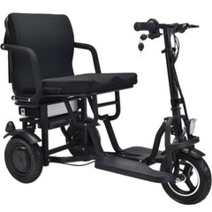MotoTec Folding Mobility Electric Trike 48v 700w Motors Lithium – Black