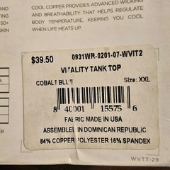 Tommie Copper Women’s Vitality Recovery Compression Tank Cobalt Blue SZ 2XL New