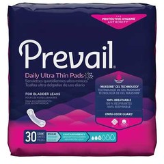 Prevail Women’s Bladder Control Pad Regular Light Absorbency, 9.25″ Long 30ct