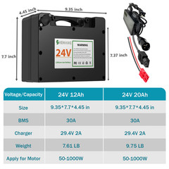 24V Rechargeable Li-lon Battery 24V 12Ah 20Ah Electric Wheelchair Battery