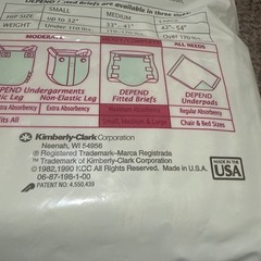 Vintage Depend 1990 Super Rare Mint Bag Size Medium Sealed 24 Diaper Deal