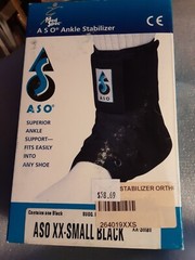 XX Small Spec ASO Ankle Stabilizer – Black, Size XX small New in Box