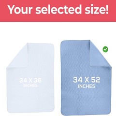 Utopia Bedding Washable Underpads 34″x52″ Waterproof Reusable Bed Pads – 4 PACK