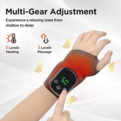 Electric Heated Wrist Massage Hand Joint Vibration Pain Relief Health Care Brace