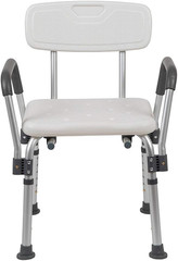 HERCULES Series 300 Lb. Capacity, Adjustable White Bath & Shower Chair with Dept