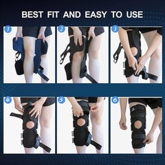 Knee Brace for Men and Women, 16inch Hinged Knee Brace with Side Stabilizers Adj
