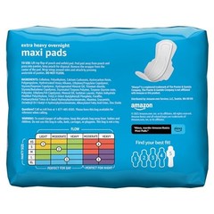 Amazon Basics Thick Maxi Pads with Wings for Periods – Extra Size 5,