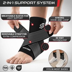 Sleeve Stars Ankle Brace for Women & Men, Ankle Wrap for Sprained Ankle,