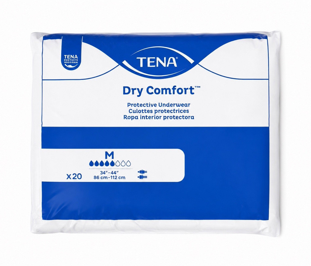 TENA Dry Comfort Incontinence Pants M Moderate 600ml Disposable 20 Count diapers