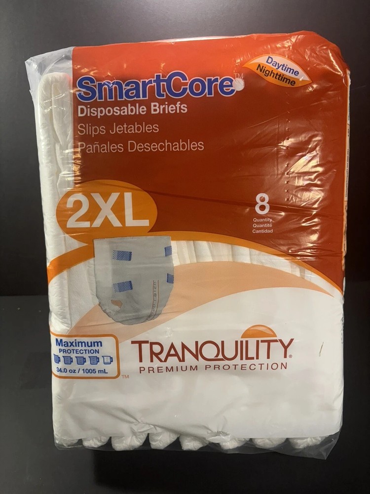 SmartCore Tranquility Disposable Briefs 2XL 8 COUNT