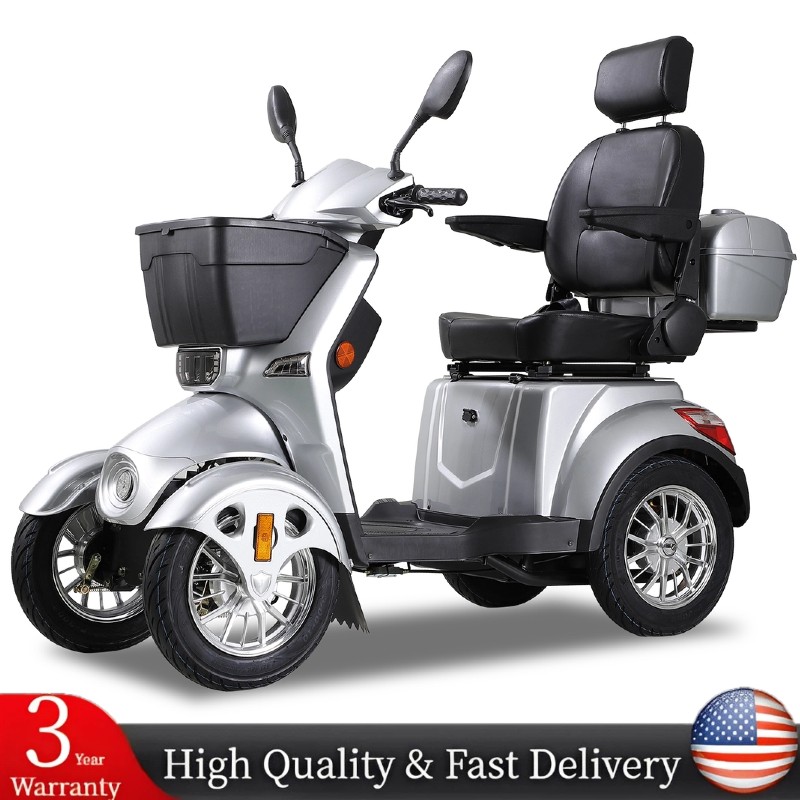 800W 4-Wheel Electric Mobility Travel Scooter for Adults&Seniors 60V 20Ah 15mph