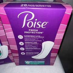 Poise Ultra Thin Pads Regular Length 56 TotalCount Light Absorbency #3 Pack Of 2