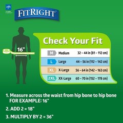 FitRight OptiFit Briefs Incontinence Pants L (44-56 in) 20 Ct Extra+ LeakStop