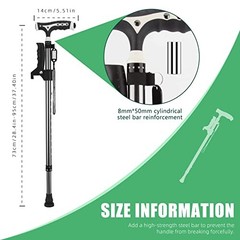 Hold 440 Lbs Walking Cane for Men & Women Aluminum Alloy Lightweight Black