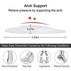 Dr.Foot Plantar Fasciitis Arch 5 Pair (Pack of 1), Transparent 5 Pairs