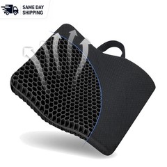 Double Thick Gel Seat Cushion for Pain Relief – Honeycomb Cool Design, 17×15.5in
