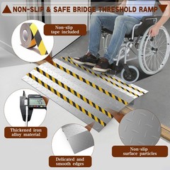 Yeezoo Door Threshold Ramp 31.5 W18.9 L Metal Bridge Doorway Threshold Ramp To