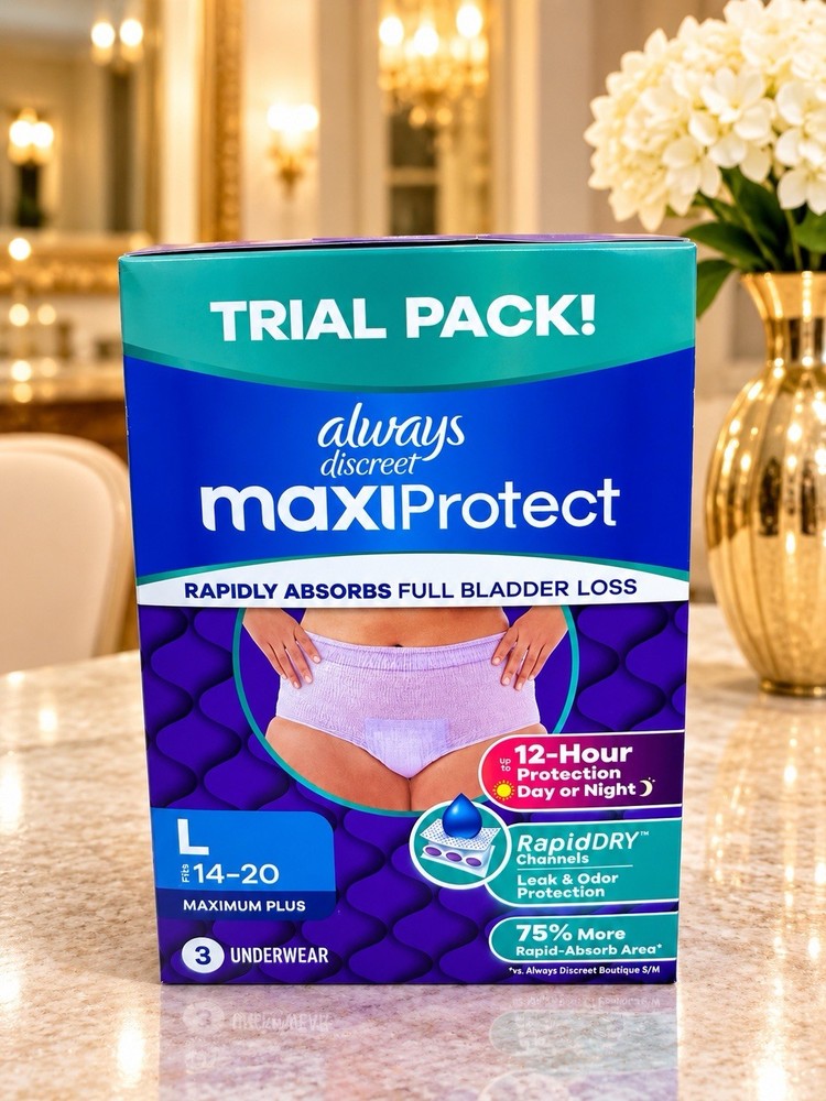 Protective Absorbent Underwear Trial Pack Size L 14-20 Maximum Plus 3 Count