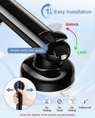 Shower Grab Bar 10″ Showers Suction Bar Handle Bathroom Safety Lock Grip Handle