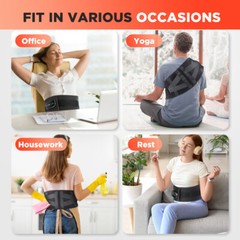 Cordless Heated Back Brace Massager Vibration Wrap Lumbar Support Belt Massage