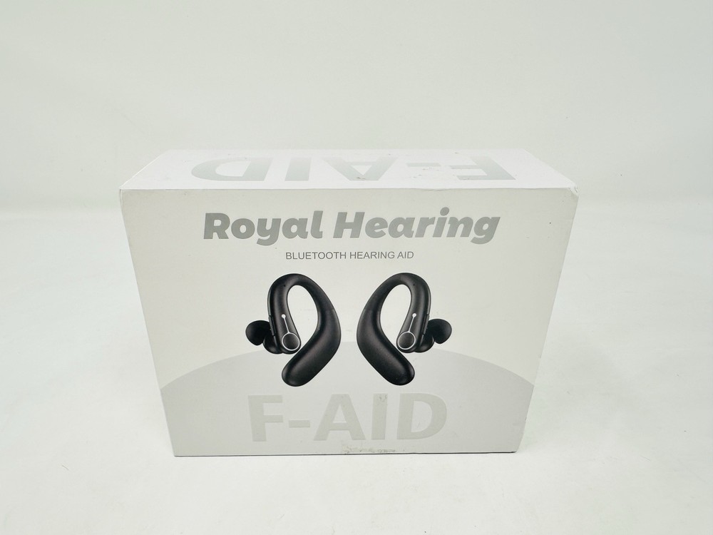 Royal Hearing F-AID Wireless Bluetooth Rechargeable Ear-Hook Hearing Aid – Black