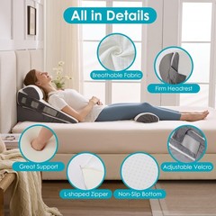 3Pcs Wedge Pillow Set for After Surgery,Acid Reflux Relief, Adjustable Bed Wedge