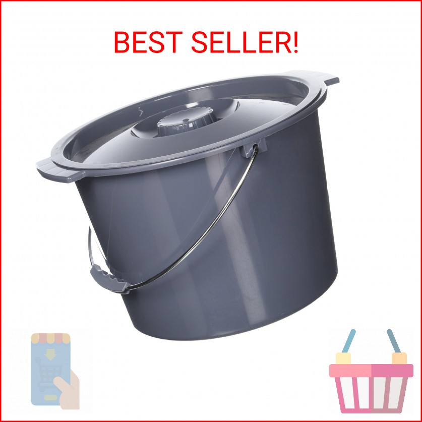 Medline Commode Bucket with Lid and Handle Case
