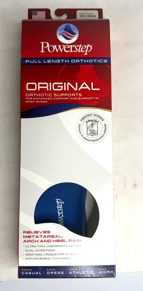 Powerstep Original Full Length Insoles Arch Support Size – M 3-3.5 W 5-5.5