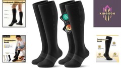 Seamless Graduated Compression Socks 20-30mmHg for Enhanced Leg Wellness – Black