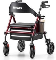 Bluelog Walkers for Seniors Rollator Walkers with Seat, 350lb Capacity with…