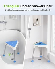 Space-Saving Triangular Shower Chair for Inside Shower with EVA Pad 400 lbs