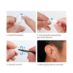 MiNi Hearing Aids Battery Power Small In Ear Sound Voice Amplifier Enhancer L/R