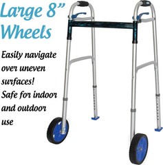Top Glides 8″ Off-Road Walker Wheel Kits with Flexfit Universal Ski Glides (B…