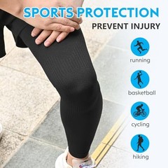 Full Leg Compression Sleeves, Unisex, Thigh High XX-Large All Black
