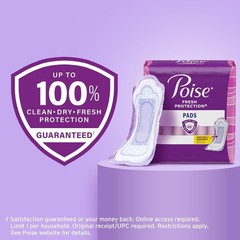 Poise Disposable Incontinence & Postpartum Pads, Leak Protection, 96 Count