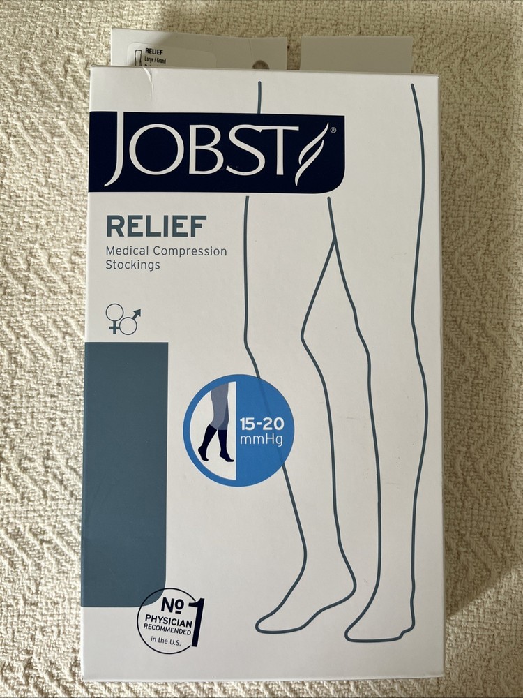 Jobst Relief Compression Stockings, Large Beige Knee High, 15-20 mmHg. NIB